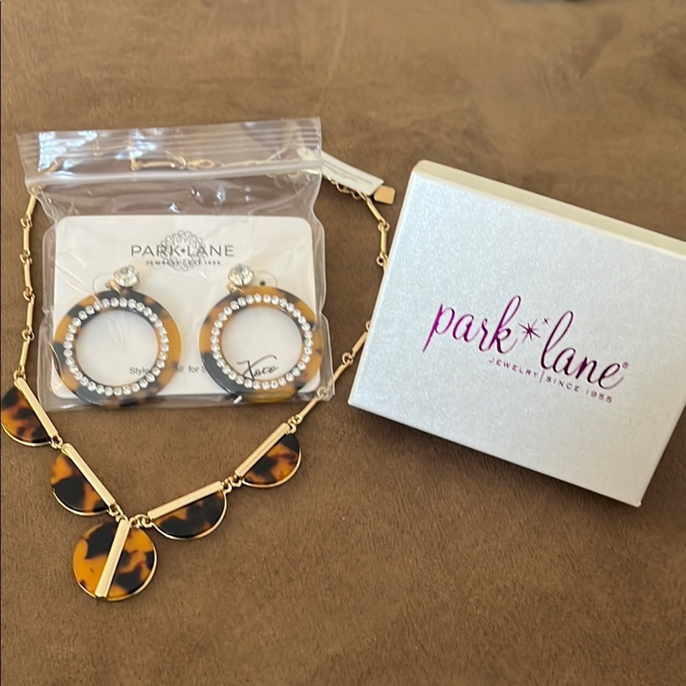 Park Lane Tortoise Shell Necklace and Earrings Set